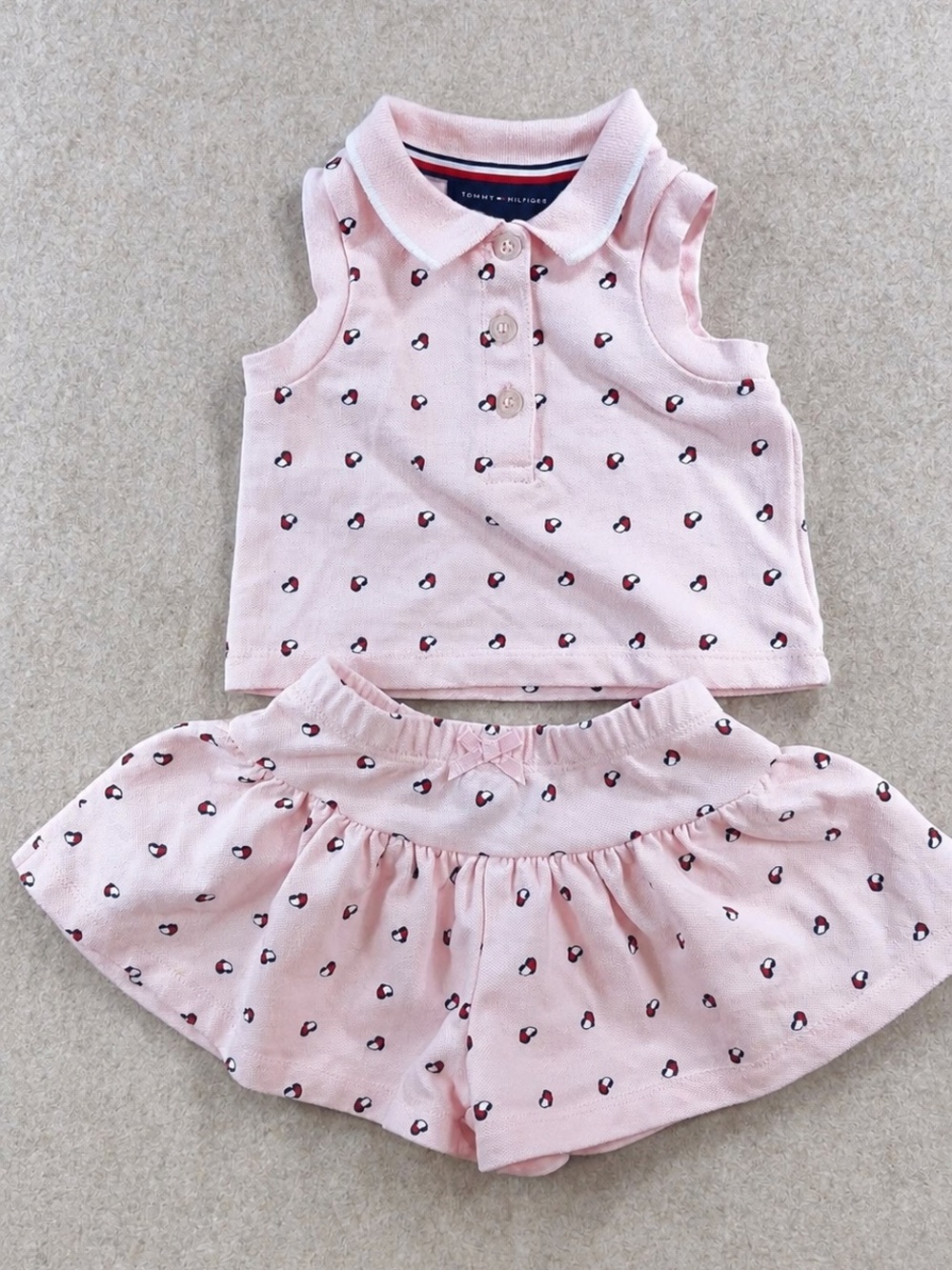 Tommy Hilfiger Baby Girl Pink Polo Skort Set 6-9 Months